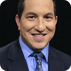 Alex Heffner portrait. Smiling man in suit and tie. American journalist and TV host.