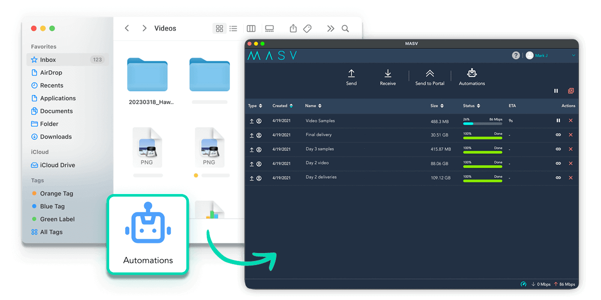 MASV file transfer automation